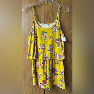 NWT Juniors floral 1 piece romper size large